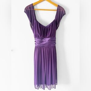 Juliet Purple Mid Length Cocktail Dress